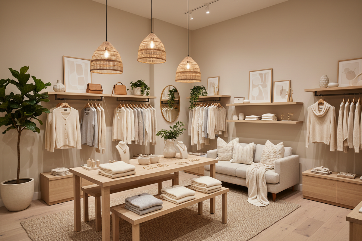 neutral cozy boutique